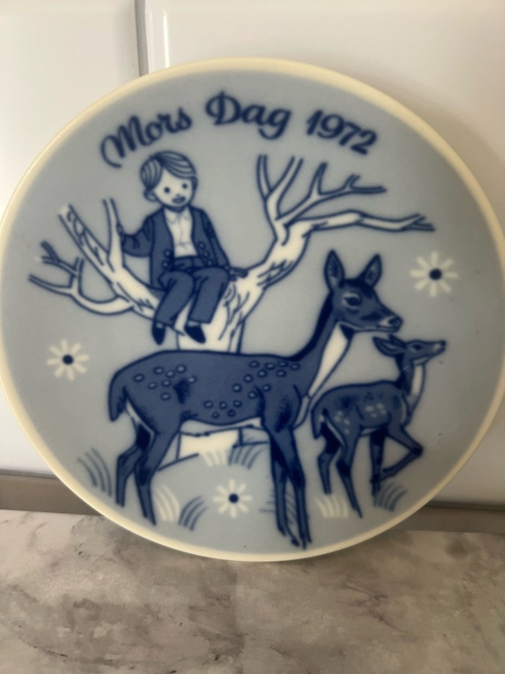 1972 Porsgrund Norway Mors Dag Mother's Day Plate | Norwegian Porcelain